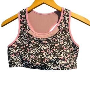 Size large Girls Reversible sports bra top Floral Orchid Gym Workout Yoga